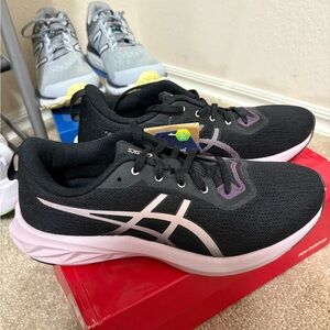ASICS Black and Lavender Athletic Sneakers